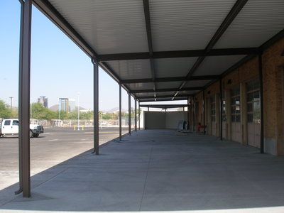 Tucson High School auto shop shade structure